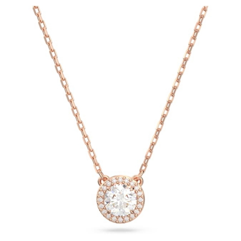 Swarovski 5636272 collana / set swarovski - pend pv white/ros nuovo in scatola originale