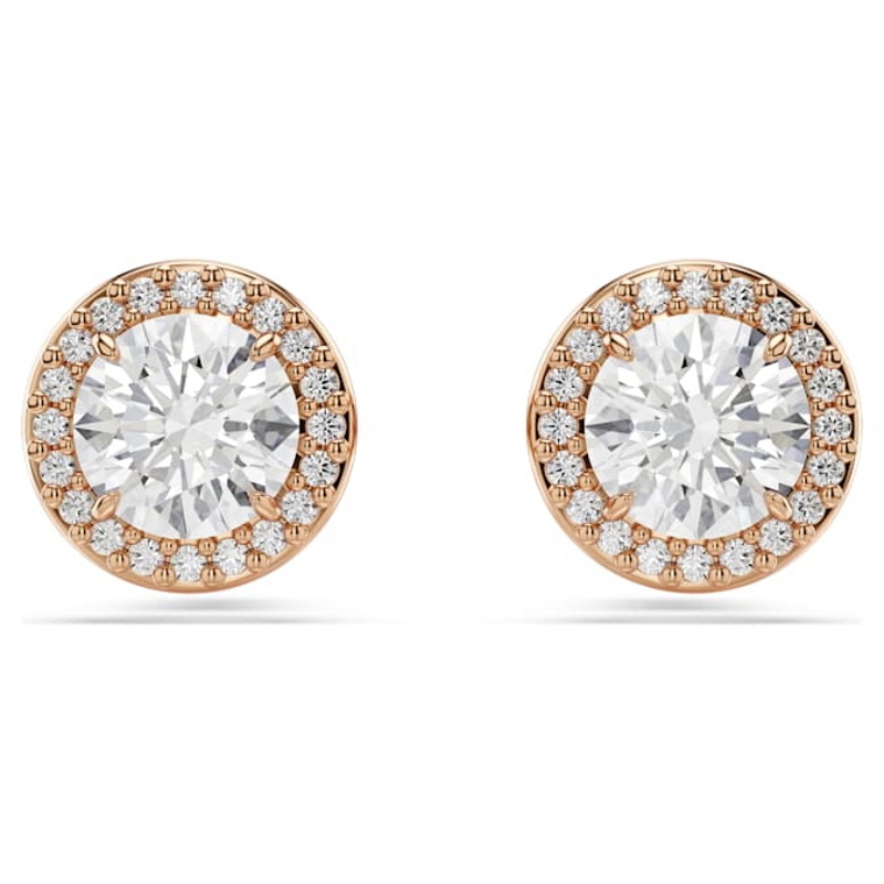 Swarovski 5636275 swarovski fashion piece - una pe stud pave white/ros nuovo in scatola originale
