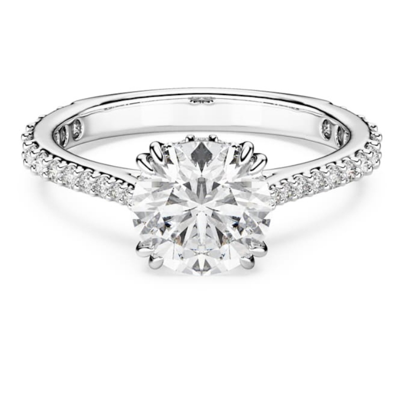 Swarovski 5645252 anello swarovski - ring rnd m white/rhs 58 nuovo in scatola originale