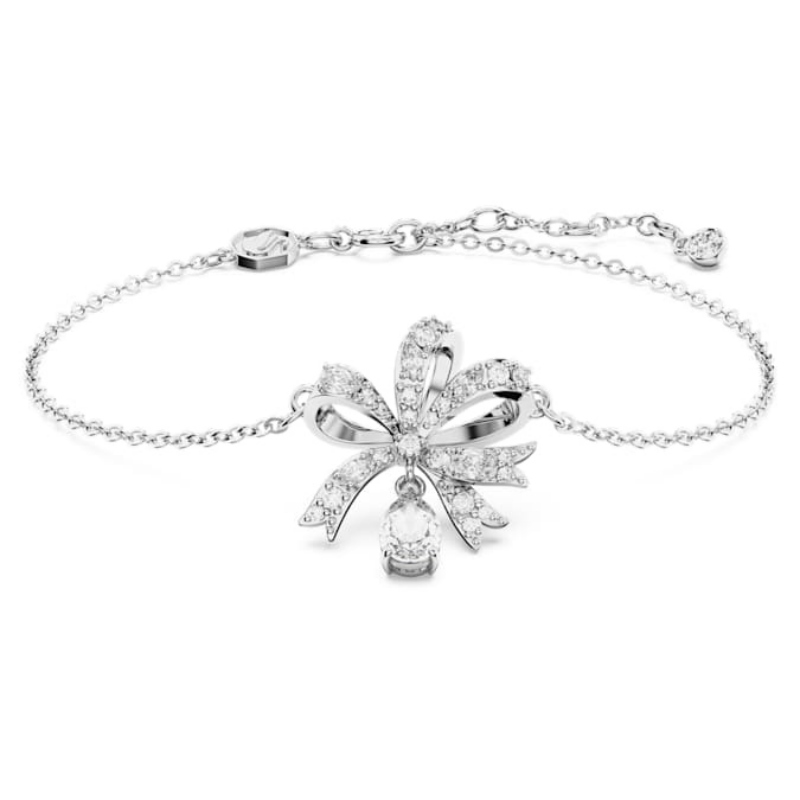 Swarovski 5647581 bracciale swarovski rigido / soft - bracciale xs bow whi/rhs nuovo in scatola originale