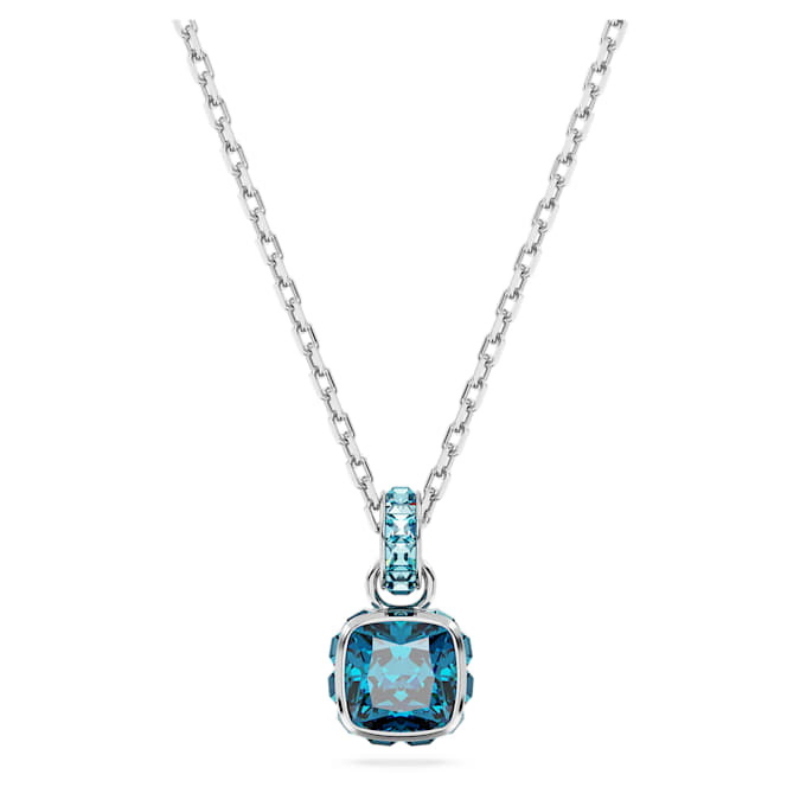 Swarovski 5651707 collana / set swarovski - pend dec pendente blu/rhs nuovo in scatola originale