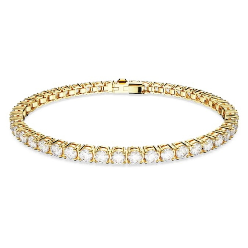 Swarovski 5657662 bracciale swarovski rigido / soft - bracciale s white/gos l nuovo in scatola originale