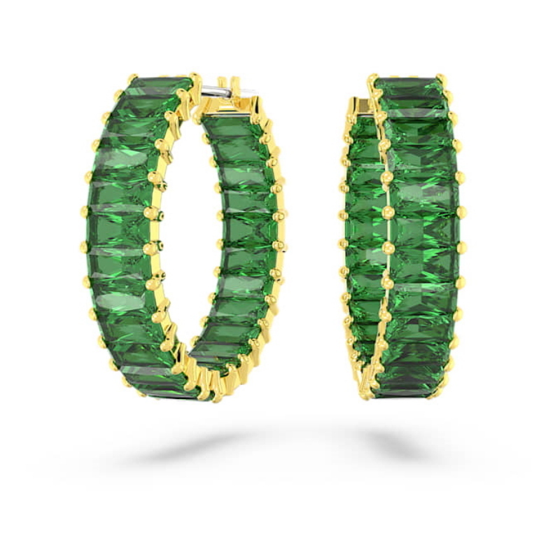 Swarovski 5658651 swarovski fashion piece - matrix orecchino a buco hoop gre/gos nuovo in scatola originale