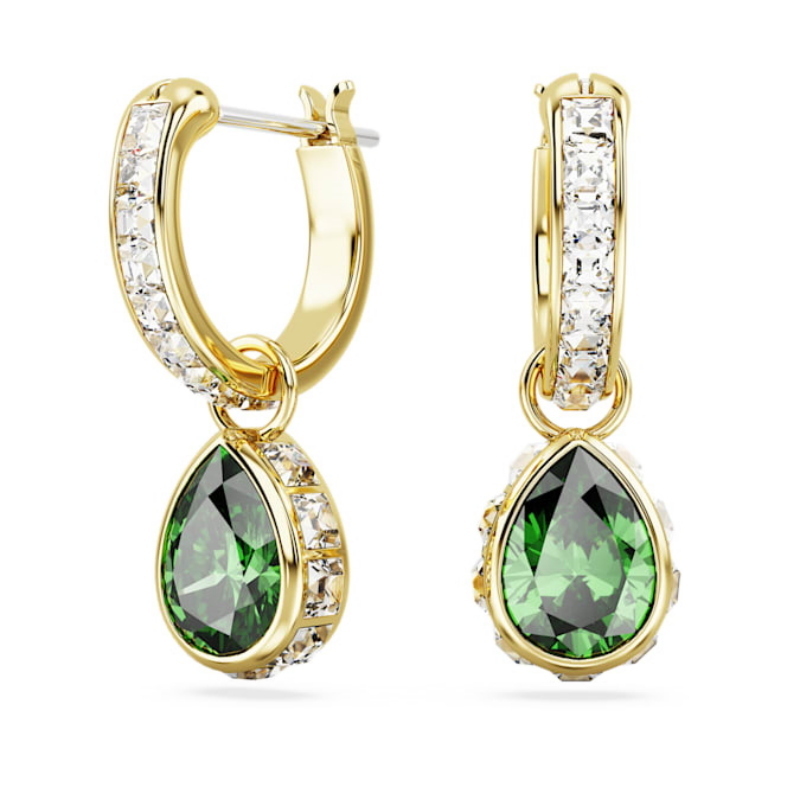Swarovski 5662922 swarovski fashion piece - chroma orecchino a buco mini hoop gre/go nuovo in scatola originale