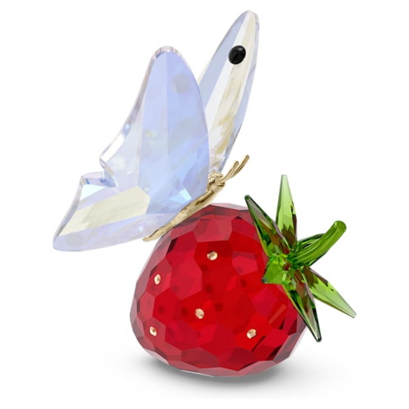 Swarovski 5666846 swarovski fashion piece - idyllia butterfly and strawberry nuovo in scatola originale