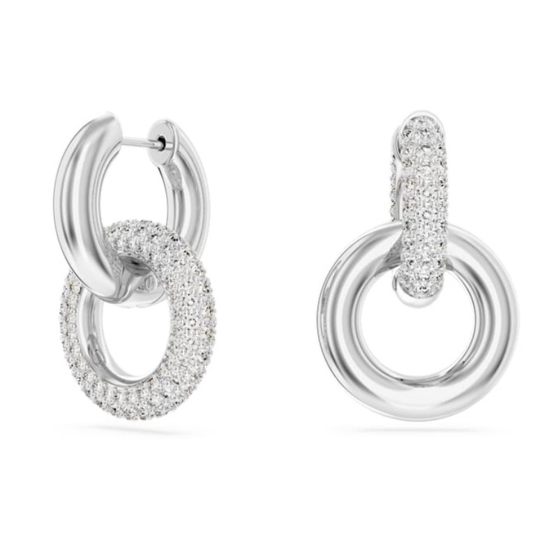 Swarovski 5671807 swarovski fashion piece - dextera orecchino a buco interlinked cre nuovo in scatola originale