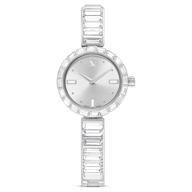 Swarovski 5677487 orologio matrix bangle, fabbricato in svizzera, bracciale in cristallo, bianco, acciaio inossidabile di swarovski originale