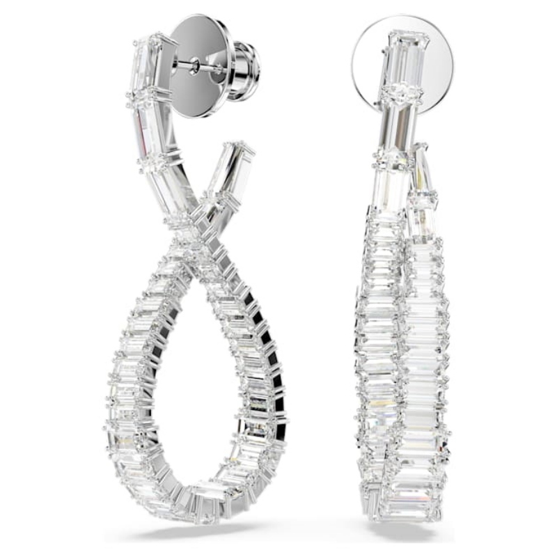 Swarovski 5677628 swarovski fashion piece - hyperbola orecchino a buco hoop l twist nuovo in scatola originale
