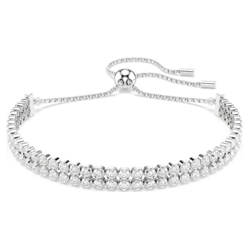 Swarovski 5678252 bracciale swarovski rigido / soft - bracciale db white/rhs m nuovo in scatola originale