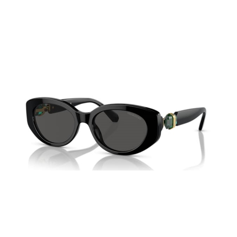 Swarovski 5679544 swarovski fashion piece - lucent eyewear sk6002el cat black/emer nuovo in scatola originale