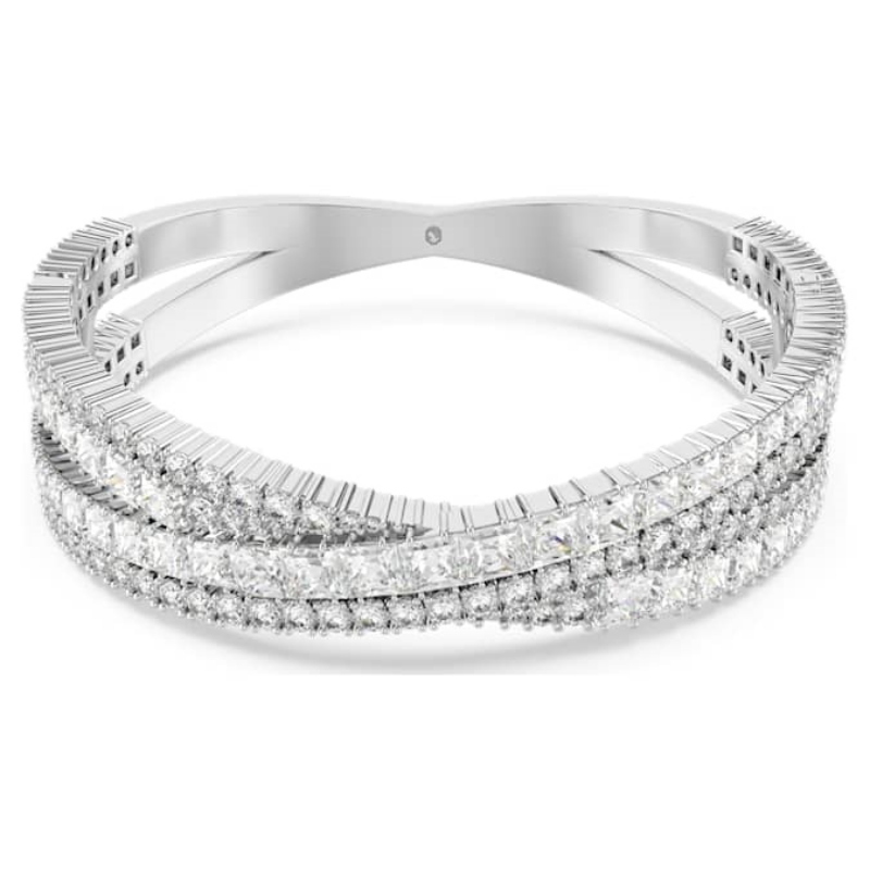 Swarovski 5680269 swarovski fashion piece - hyperbola cuff l white/rhs m nuovo in scatola originale