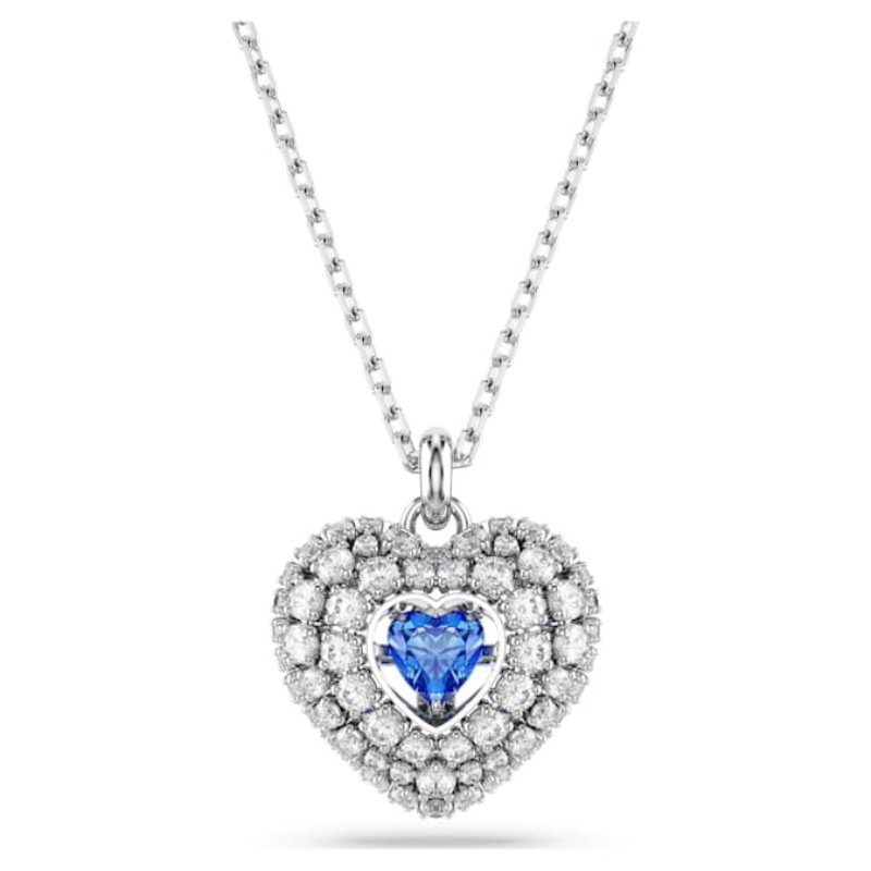 Swarovski 5680403 collana / set swarovski - pend hrt blu/rhs nuovo in scatola originale