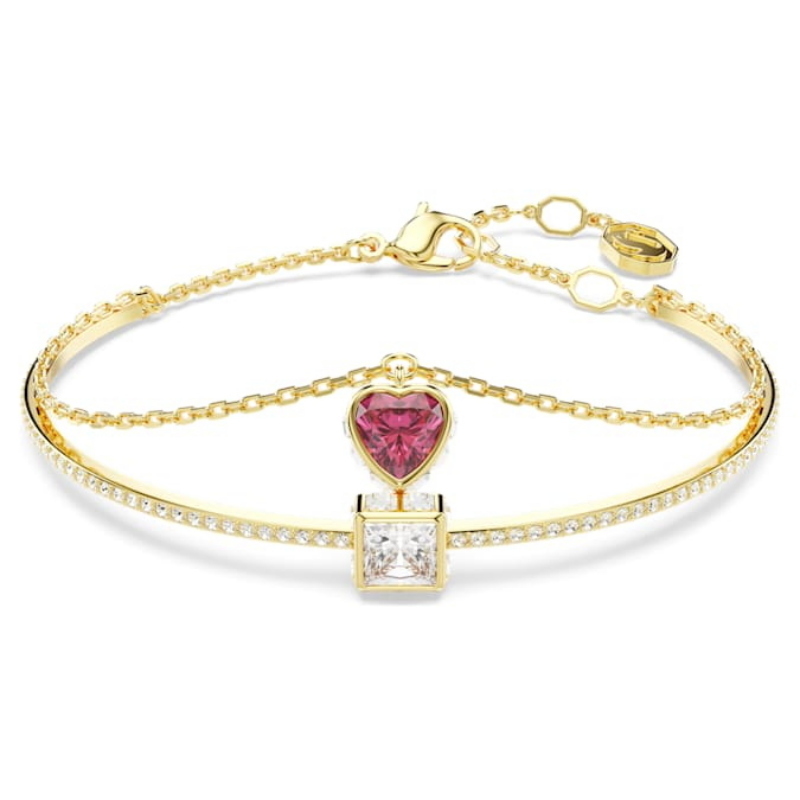 Swarovski 5683835 bracciale swarovski rigido / soft - soft mb heart mul/gos m nuovo in scatola originale