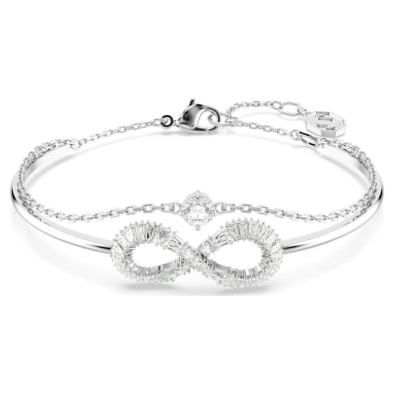 Swarovski 5684049 bracciale swarovski rigido / soft - soft white/rhs m nuovo in scatola originale