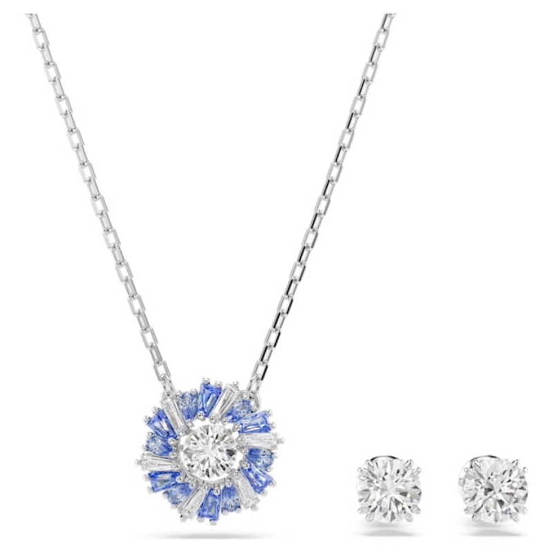Swarovski 5685437 collana / set swarovski - set sd blu/rhs nuovo in scatola originale