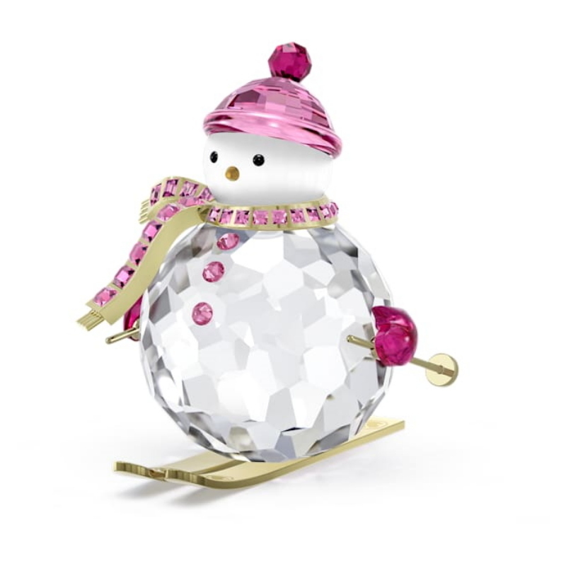 Swarovski 5687121 swarovski fashion piece - holiday cheers snowman pink nuovo in scatola originale Swarovski 5687121 swarovski fashion piece - holiday cheers snowman pink nuovo in scatola originale