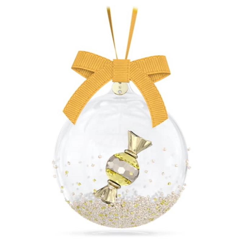 Swarovski 5688315 swarovski fashion piece - holiday cheers ball orn. yellow nuovo in scatola originale Swarovski 5688315 swarovski fashion piece - holiday cheers ball orn. yellow nuovo in scatola originale