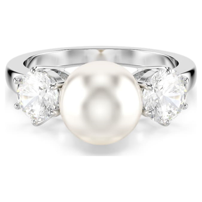 Swarovski 5689629 anello swarovski - anello 8mm pearl white/rhs 60 nuovo in scatola originale