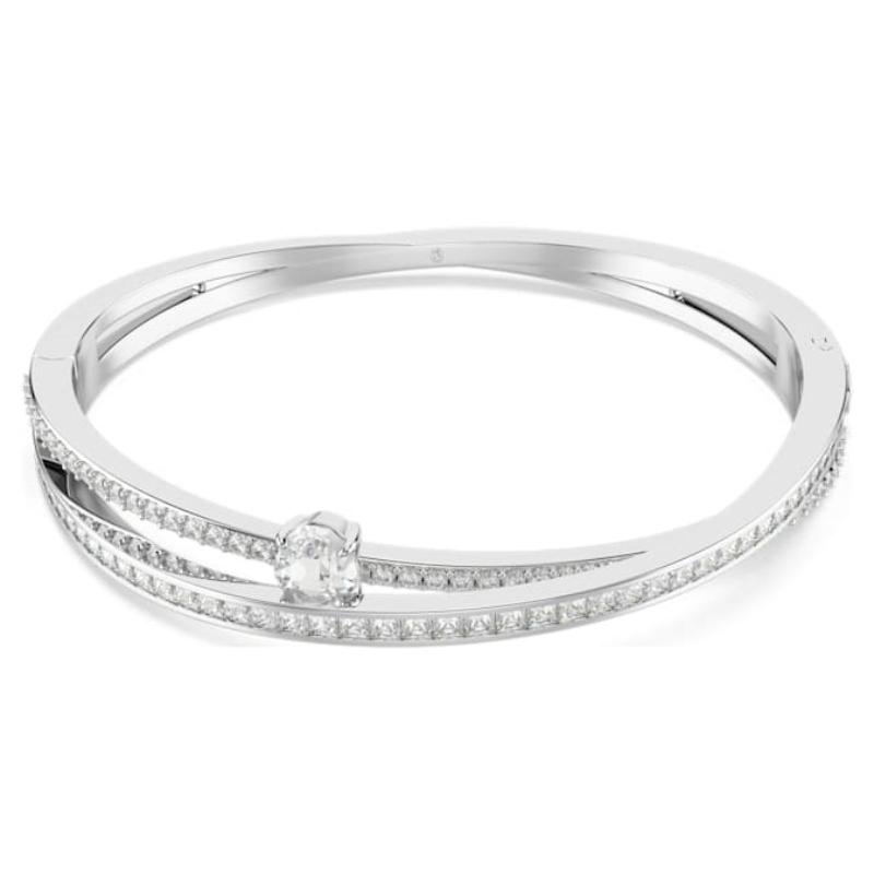 Swarovski 5691225 bracciale swarovski rigido / soft - bracciale rigido drop white/rh nuovo in scatola originale