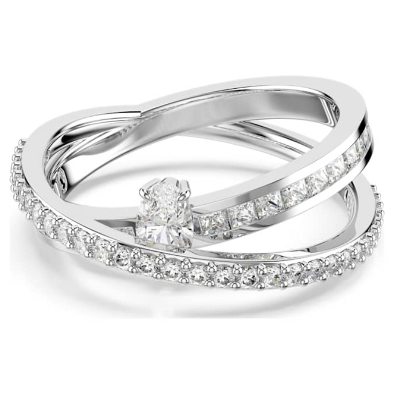 Swarovski 5691229 anello swarovski - anello 2 row white/rhs 52 nuovo in scatola originale