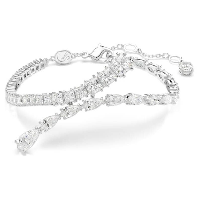 Swarovski 5693154 bracciale swarovski rigido / soft - bracciale white/rhs m nuovo in scatola originale
