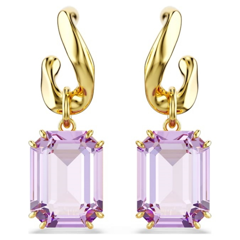 Swarovski 5694784 swarovski fashion piece - millenia orecchino a buco stud viol/gos nuovo in scatola originale