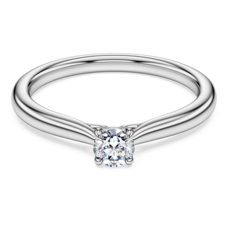 Swarovski 5696906 anello swarovski - anello round 0.25ct ag925 52 nuovo in scatola originale