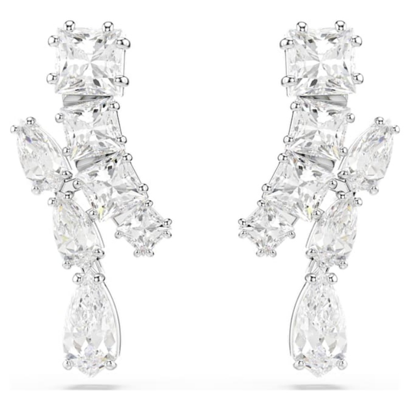 Swarovski 5700418 swarovski fashion piece - matrix orecchino a buco whi/rhs nuovo in scatola originale