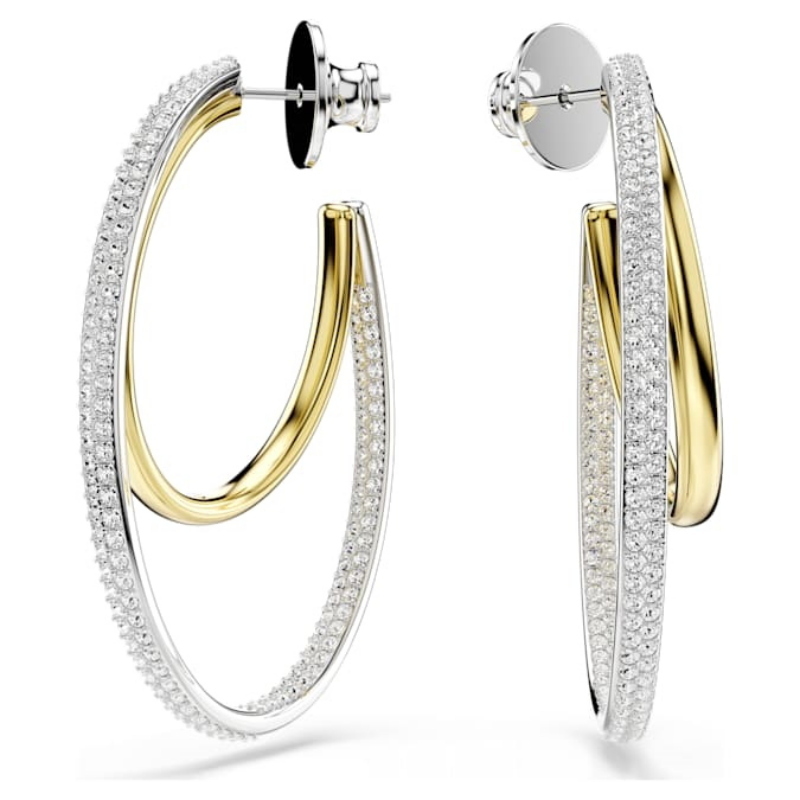Swarovski 5702400 swarovski fashion piece - hyperbola orecchino a buco cre/mix nuovo in scatola originale