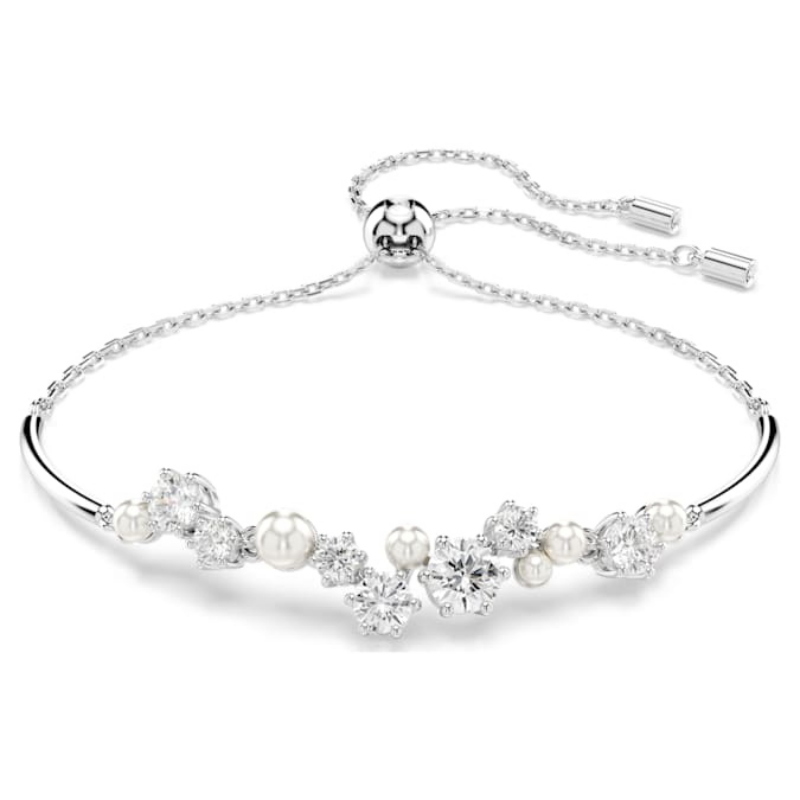 Swarovski 5705618 bracciale swarovski rigido / soft - bracciale soft white/rhs m nuovo in scatola originale
