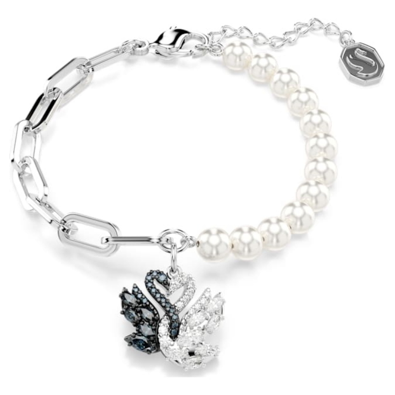 Swarovski 5705720 bracciale swarovski rigido / soft - bracelet white/rhs m nuovo in scatola originale
