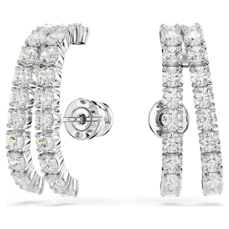 Swarovski 5705835 swarovski fashion piece - matrix orecchino a buco lines white/rhs nuovo in scatola originale