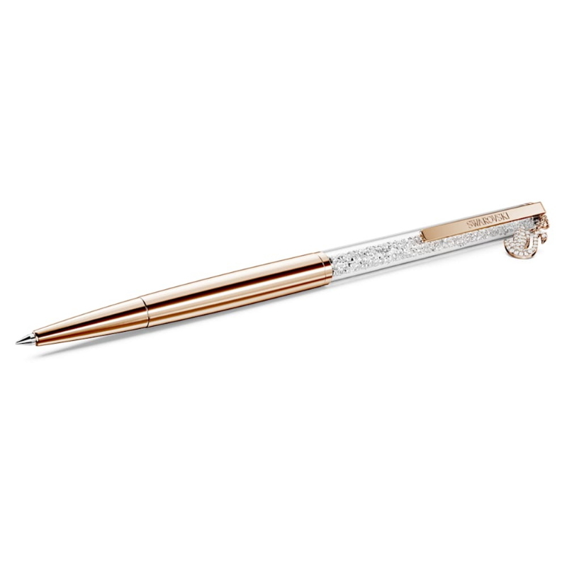 Swarovski 5714959 penna a sfera crystalline, cigno, placcato color oro rosa di swarovski originale