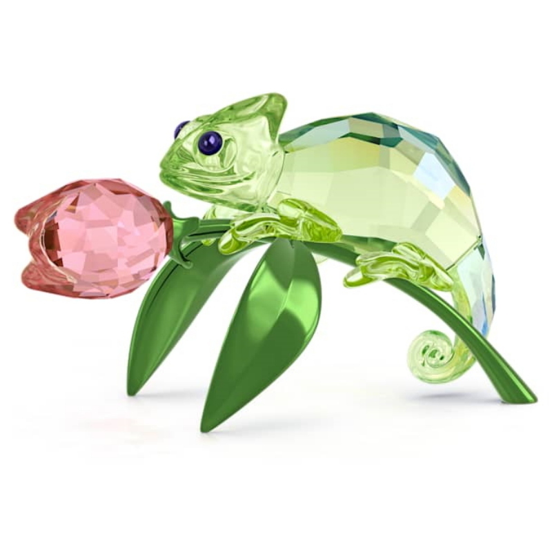 Swarovski 5719811 swarovski fashion piece - idyllia chameleon and tulip nuovo in scatola originale Swarovski 5719811 swarovski fashion piece - idyllia chameleon and tulip nuovo in scatola originale
