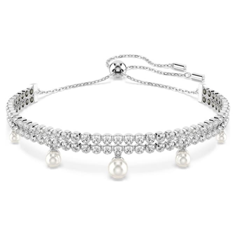 Swarovski 5720870 bracciale swarovski rigido / soft - bracciale prl whi/rhs m nuovo in scatola originale