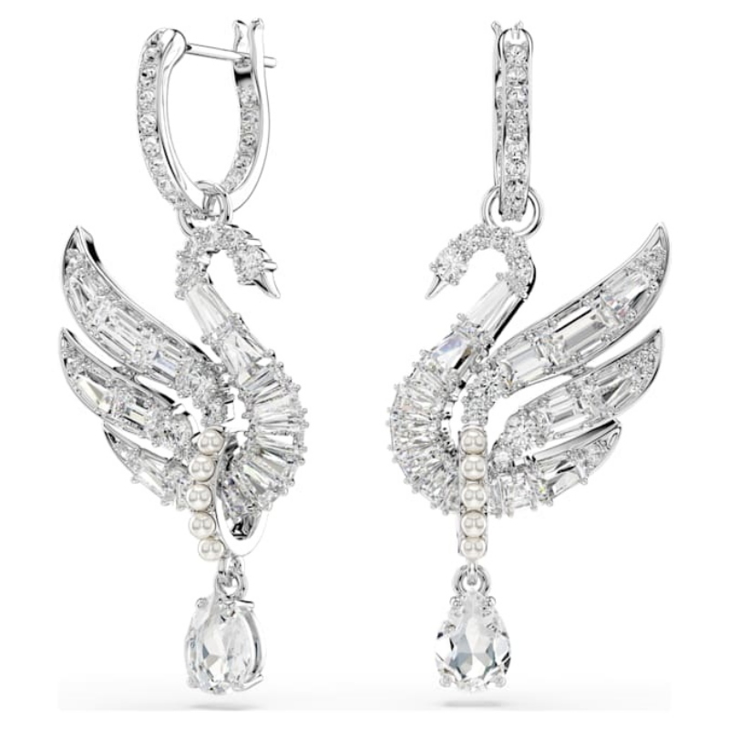 Swarovski 5723388 swarovski fashion piece - swan orecchino a buco whi/rhs nuovo in scatola originale Swarovski 5723388 swarovski fashion piece - swan orecchino a buco whi/rhs nuovo in scatola originale