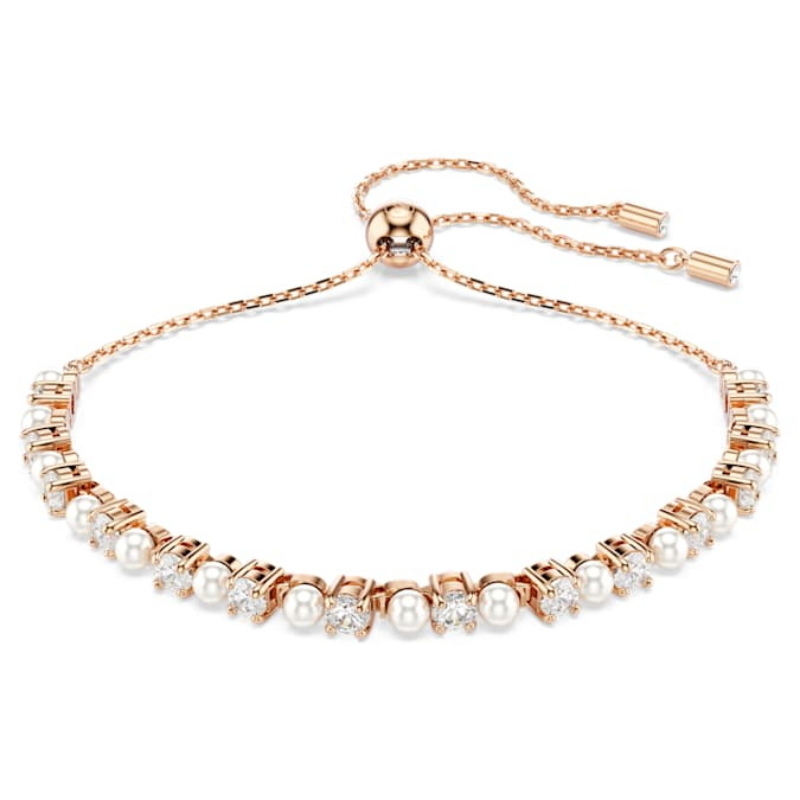 Swarovski 5729506 bracciale swarovski rigido / soft - bracciale 3mm white/ros m nuovo in scatola originale