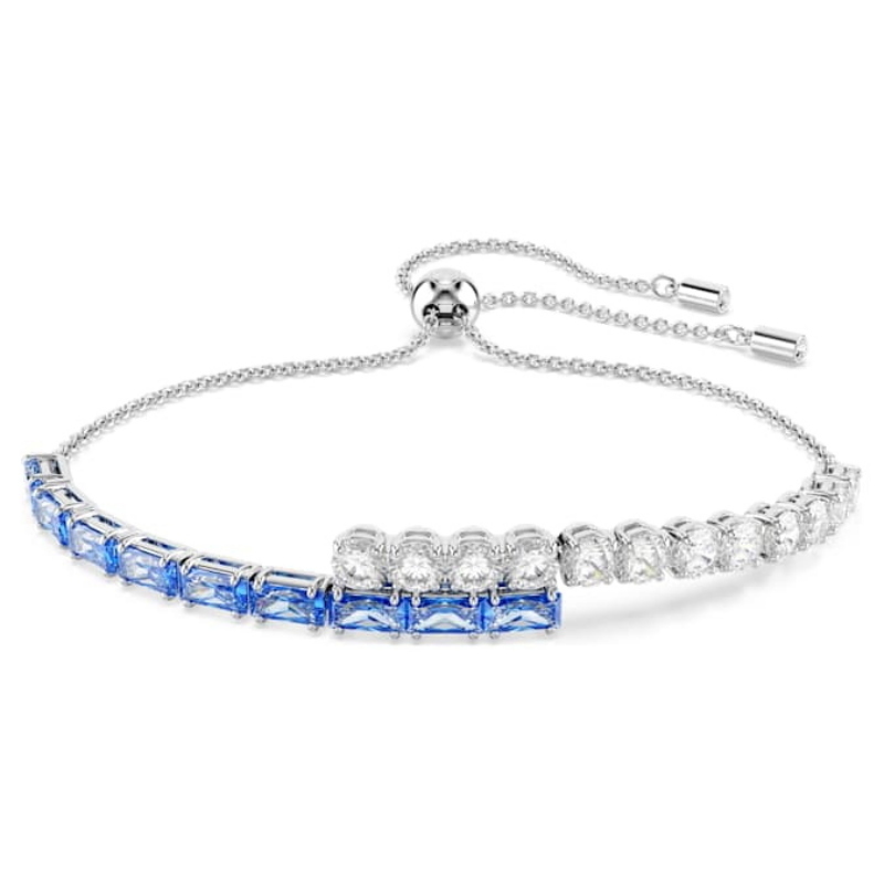Swarovski 5732266 bracciale swarovski rigido / soft - bracelet crash blu/rhs m nuovo in scatola originale