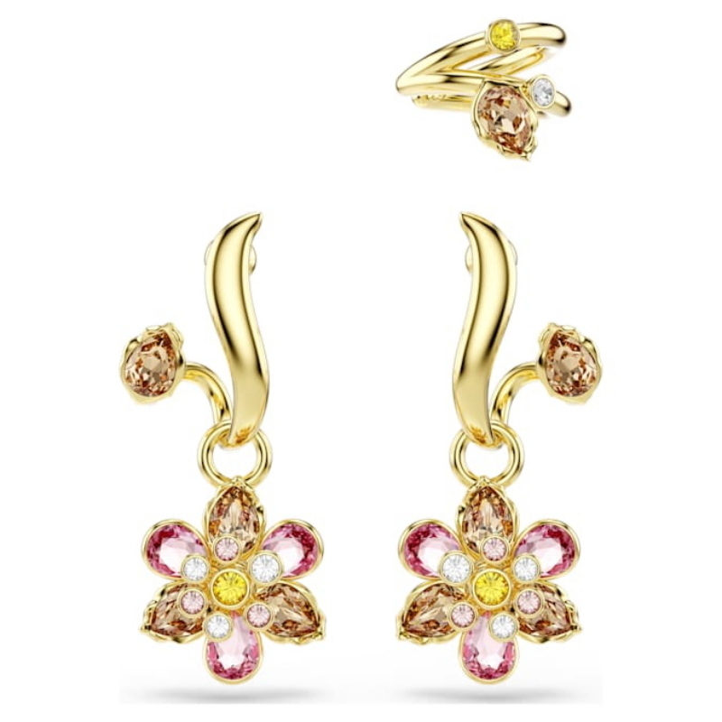 Swarovski 5732386 swarovski fashion piece - idyllia orecchino a buco mini pink mul/g nuovo in scatola originale