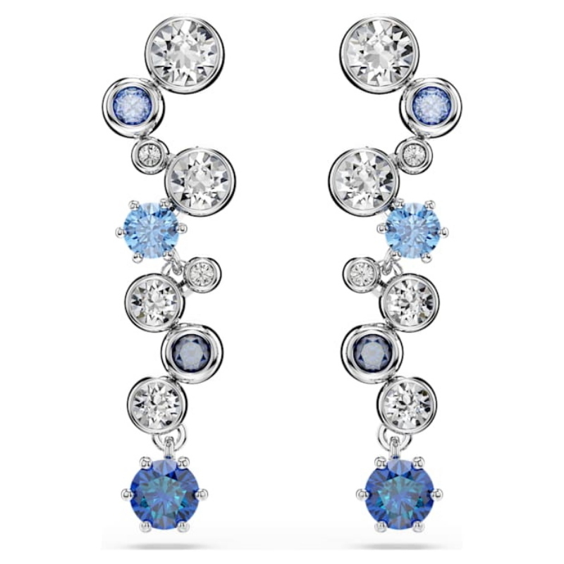 Swarovski 5732775 swarovski fashion piece - constella orecchino a buco blu/rhs nuovo in scatola originale