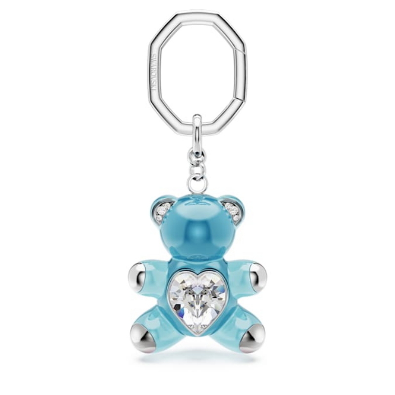 Swarovski 5733826 swarovski fashion piece - teddy portachiavi blu/rhs nuovo in scatola originale
