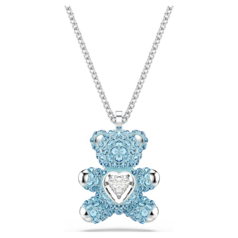 Swarovski 5737620 collana / set swarovski - pend blue aqua/rhs nuovo in scatola originale