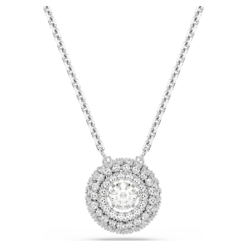 Swarovski 5738246 pendente sublima, taglio round, bianco, placcato rodio di swarovski originale