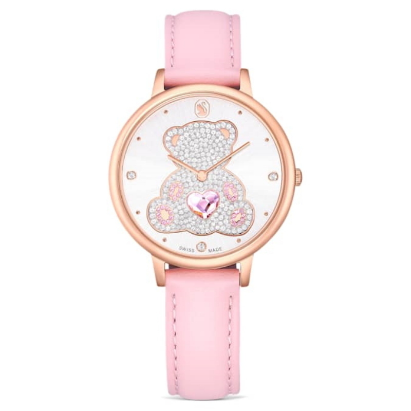 Swarovski 5739838 swarovski fashion piece - teddy ls pink/white/pro nuovo in scatola originale