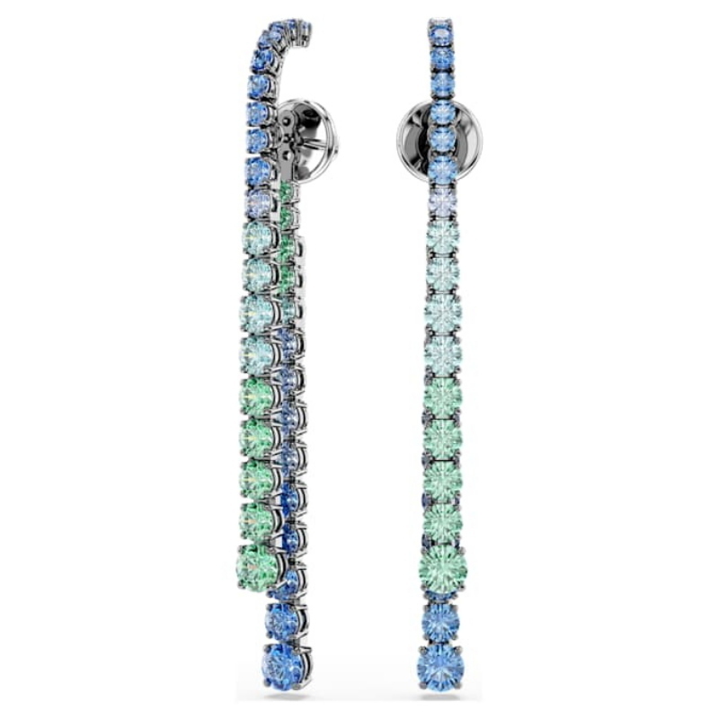 Swarovski 5741390 swarovski fashion piece - matrix orecchino a buco light mul/rus nuovo in scatola originale