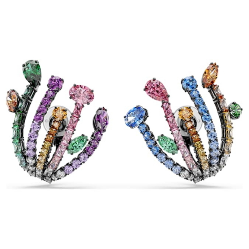 Swarovski 5742673 swarovski fashion piece - matrix orecchino a buco bouquet mul/rus nuovo in scatola originale