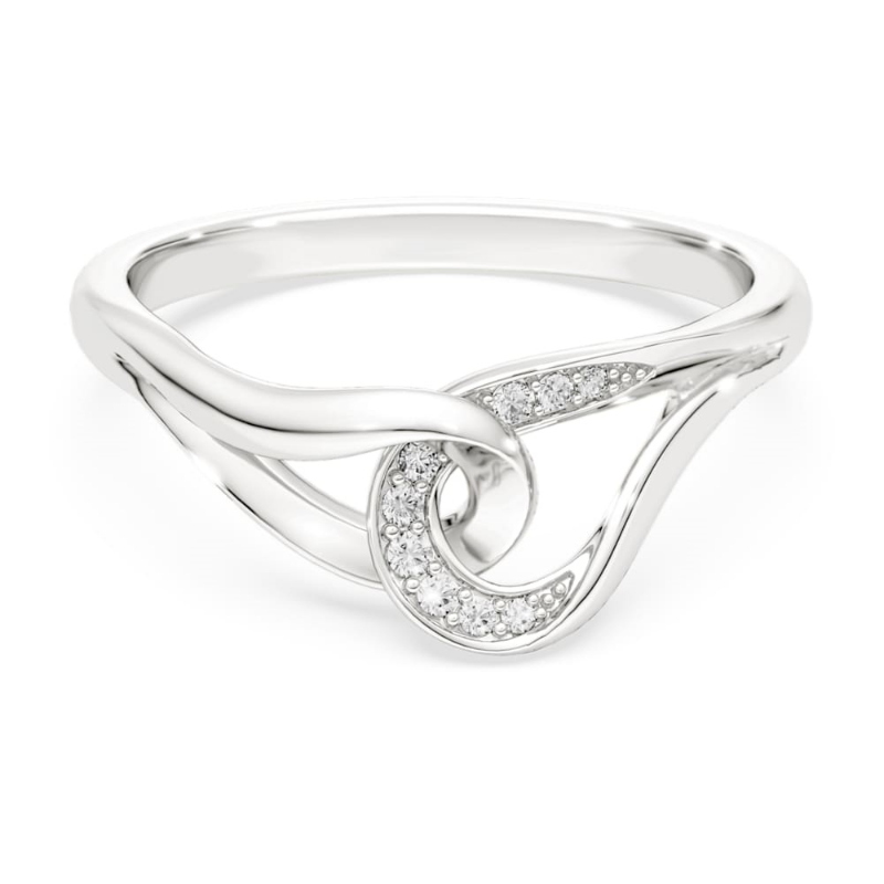 Swarovski 5745562 anello swarovski classica, taglio round, concatenato, bianco, argento sterling di swarovski originale