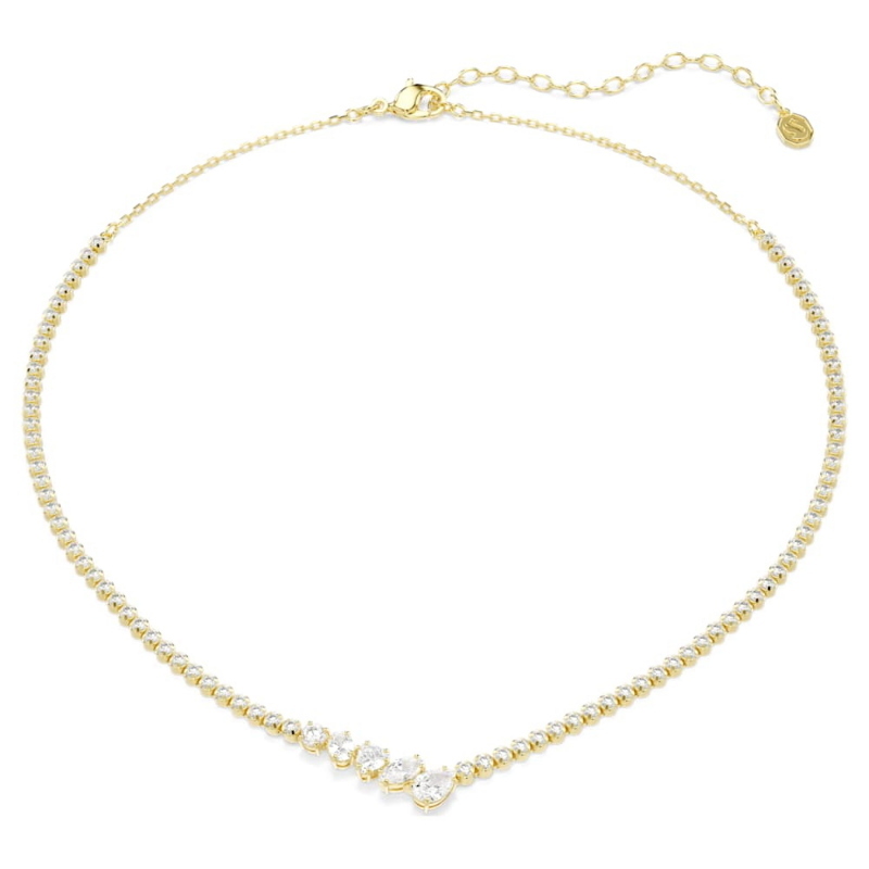 Swarovski 5747931 collana mesmera, taglio misto, bianca, finitura oro 18k di swarovski originale