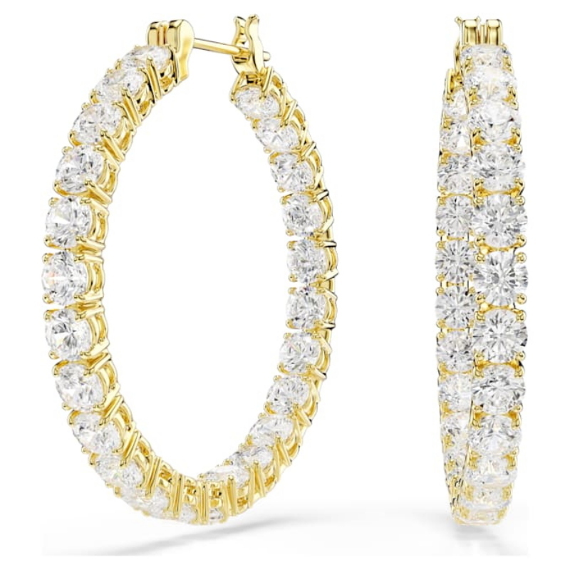 Swarovski 5750620 swarovski fashion piece - matrix orecchino a buco hoop white/gos nuovo in scatola originale Swarovski 5750620 swarovski fashion piece - matrix orecchino a buco hoop white/gos nuovo in scatola originale