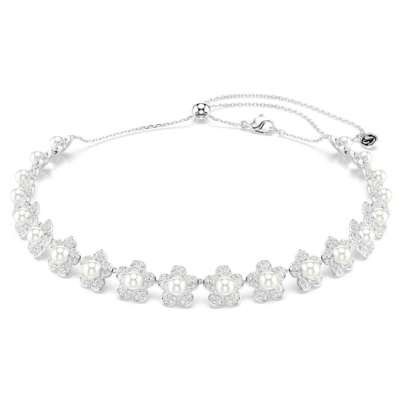 Swarovski 5751250 collane e pendenti / ariana grande x swarovski, crystal pearl, taglio round, bianco, placcato rodio di swarovski originale